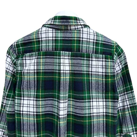 Gap Kids Plaid Flannel Shirt Boy’s Size L/ 10-11 yrs, Green Navy Blue - Picture 8 of 11